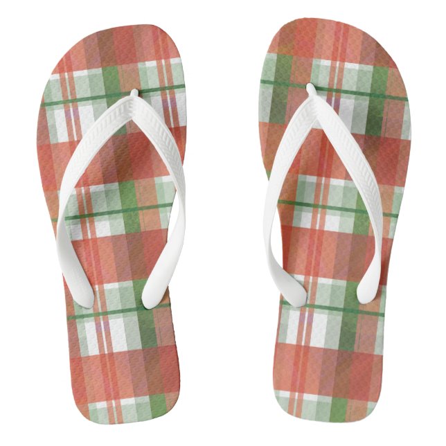 Madras Karierte Weihnachten Flip Flops (Fußbett)