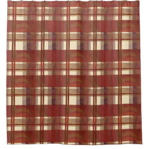 Madras Karierter Fall Roter Fall Duschvorhang