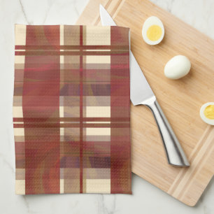Madras-Karo Fallrot Handtuch