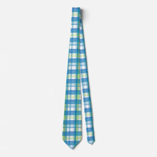 Madras-Karo Grün und Blau Krawatte