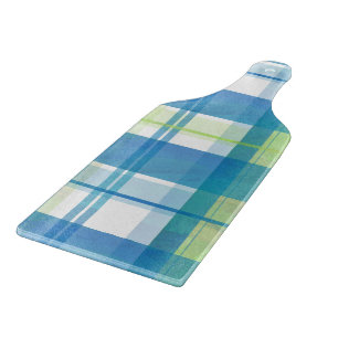 Madras-Karo Grün und Blau Schneidebrett