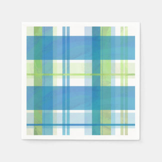 Madras-Karo Grün und Blau Serviette