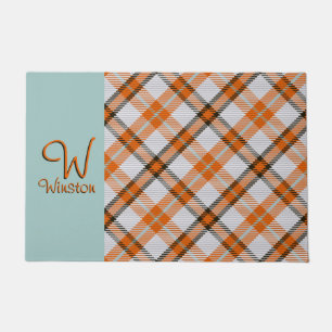 Madras Karo Orange Kariert Doormat Fußmatte