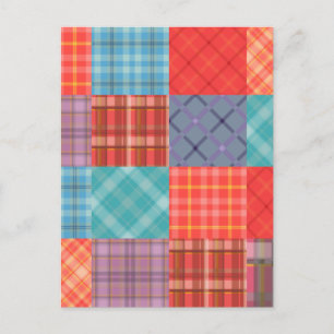Madras Patchwork Postkarte