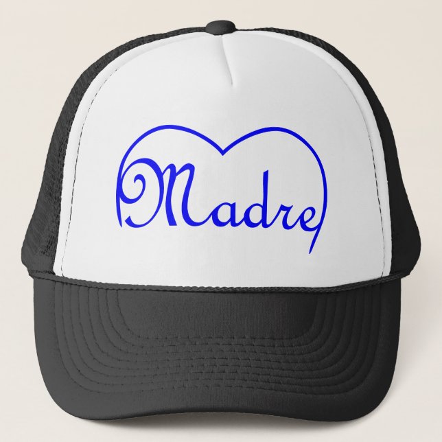 Madre Italian Mother heart Blue Truckerkappe (Vorderseite)