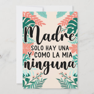 Madre Solo Hay Una y Como la Mía Ninguna Feiertagskarte