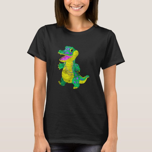 Madri Gras Alligator Carnival Festival Costume Mat T-Shirt (Vorderseite)