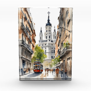 Madrid Aquarellkunst Fotoblock