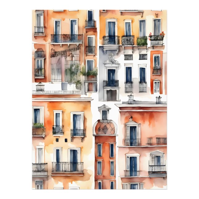 Madrid Aquarellkunst Fotodruck (Vorne)