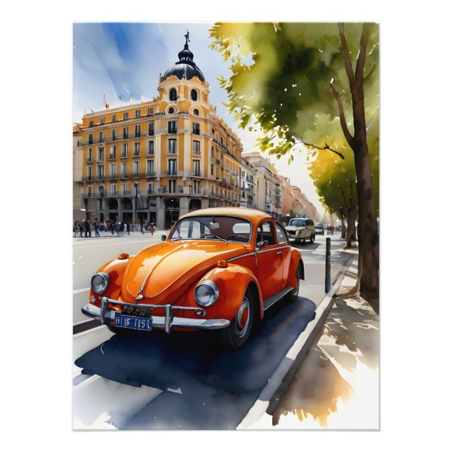 Madrid Aquarellkunst Fotodruck (Vorne)