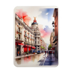 Madrid Aquarellkunst Magnet