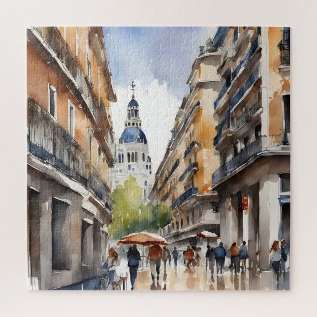 Madrid Aquarellkunst Puzzle (Vertikal)