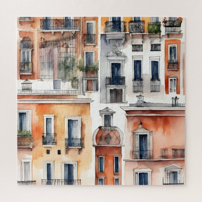 Madrid Aquarellkunst Puzzle (Vertikal)