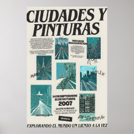 Madrid Art Exhibition Poster Spanish Cityscape