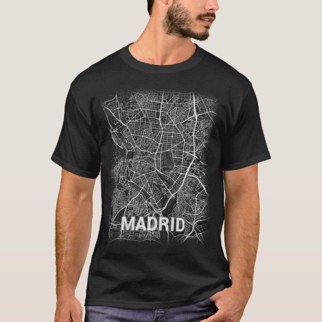 Madrid centro Stadtkarte (GROSSDRUCK) T-Shirt (Vorderseite)