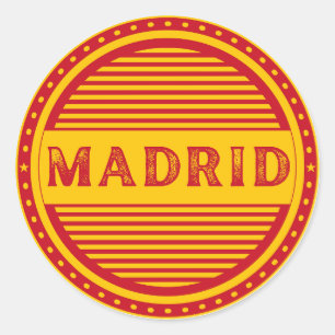 Madrid City Pride Emblem – Spanische Identität Runder Aufkleber