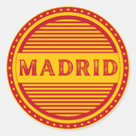 Madrid City Pride Emblem – Spanish Identity Runder Aufkleber