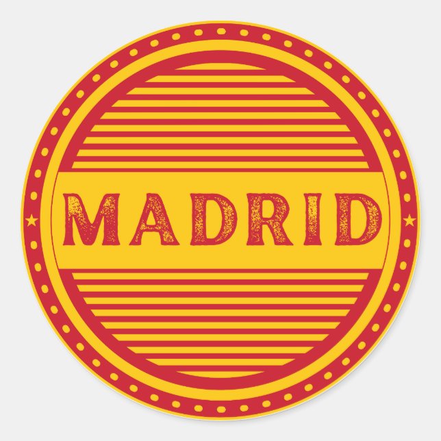 Madrid City Pride Emblem – Spanish Identity Runder Aufkleber (Vorderseite)