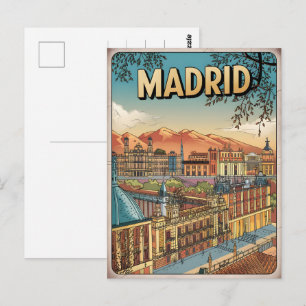Madrid City spain Vintage Reise Souvenirs, Geschen Postkarte