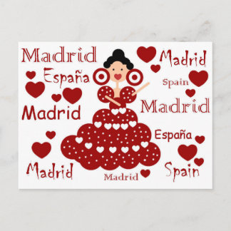 Madrid España muñeca flamenca Postkarte