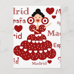 Madrid España muñeca flamenca Postkarte