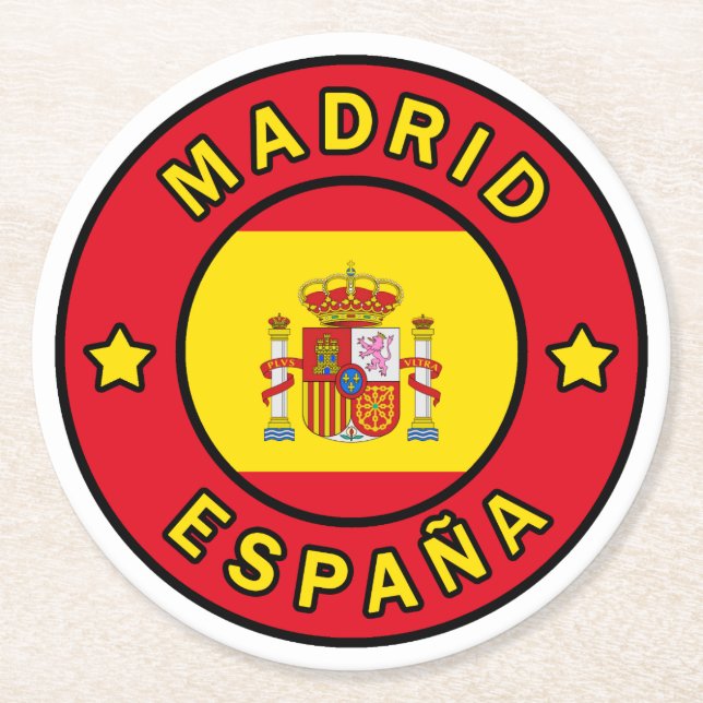 Madrid España Runder Pappuntersetzer (Vorderseite)