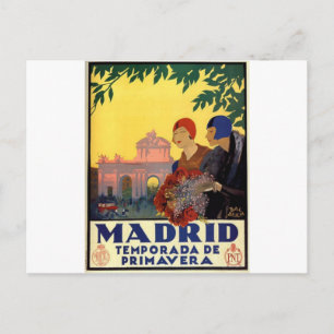 Madrid Frühlingsaison - Vintage-Kunstplakat Postkarte