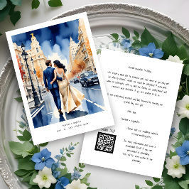 Madrid Gran Vía Colorful Cityscape Wedding Couple Save The Date
