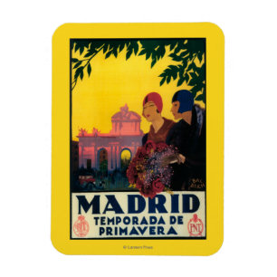 Madrid im Frühjahr-Reise-fördernden Plakat Magnet