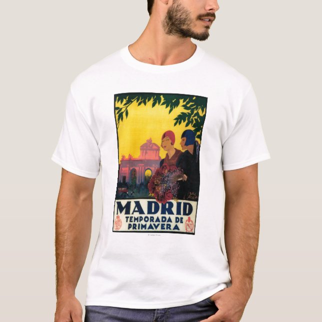 Madrid im Frühjahr-Reise-fördernden Plakat T-Shirt (Vorderseite)