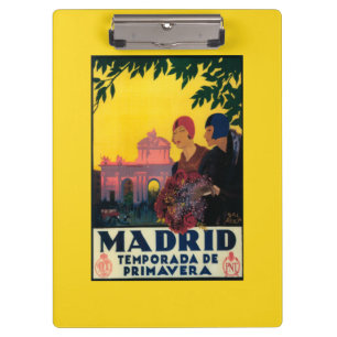 Madrid im Frühling Reise-Werbeplakat Klemmbrett