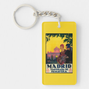 Madrid im Frühling Werbeplakat für Reisen Schlüsselanhänger
