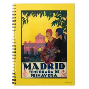 Madrid im Springtime Travel Promotion Poster Notizblock