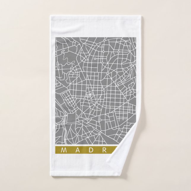 Madrid Karte Badhandtuch Set (Handtuch)