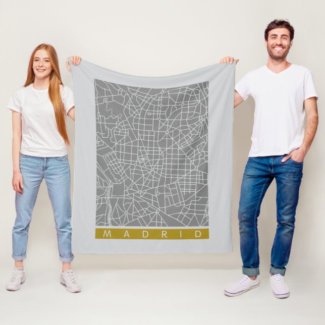 Madrid Karte Fleecedecke (Beispiel)