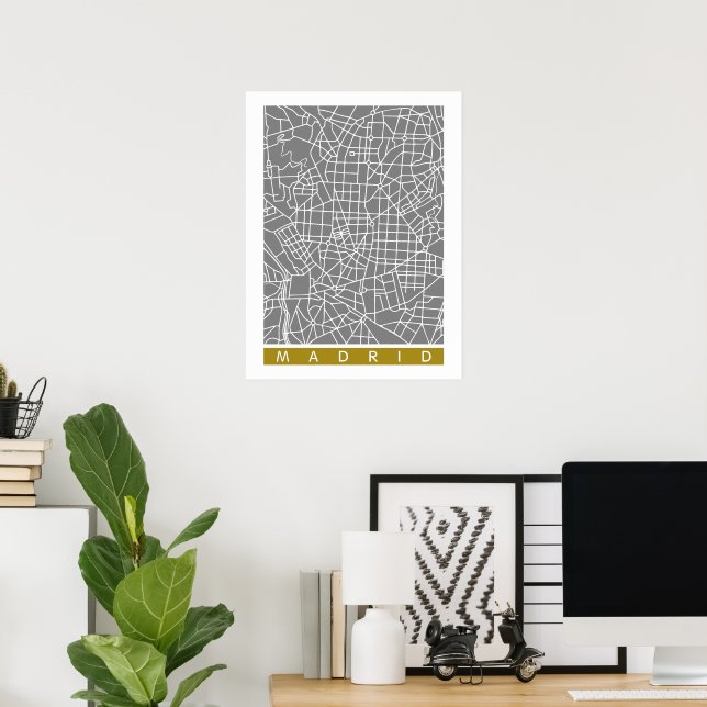 Madrid Karte Poster (Heimbüro)
