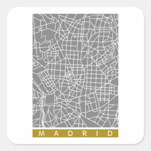 Madrid Karte Quadratischer Aufkleber