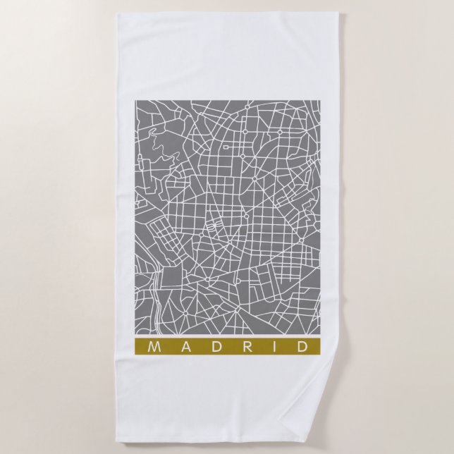 Madrid Karte Strandtuch (Vorderseite)
