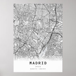 Madrid Kartografie Stadtkarte Poster