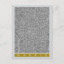 Madrid map postkarte