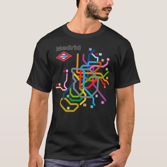 Madrid Metrodiagramm T-Shirt (Vorderseite)