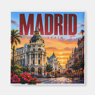 🌞 Madrid Moderne Skyline Stadt Stil 🌞 Magnet