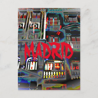 Madrid por la noche en la Gran Vía (Spanien) Postkarte