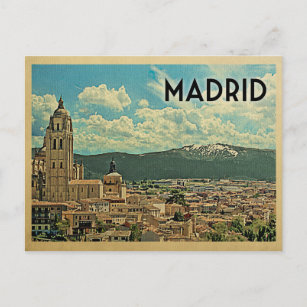 Madrid Postcard Spanien Vintage Travel Postkarte