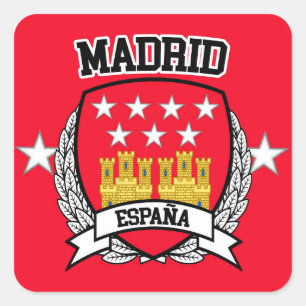 Madrid Quadratischer Aufkleber