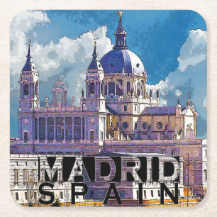 Madrid Rechteckiger Pappuntersetzer