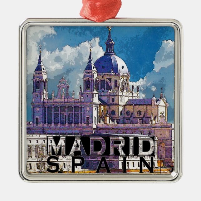 Madrid Silbernes Ornament (Vorne)