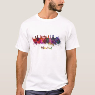 Madrid skyline im Watercolor T-Shirt