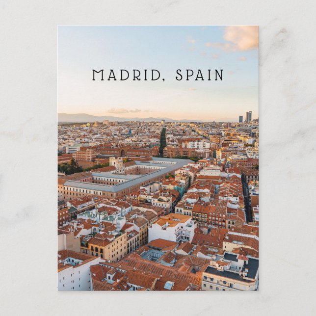 Madrid Spain Aerial Cityscape (Vertical) Travel  Postkarte (Vorderseite)