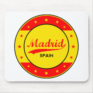 Madrid, Spain, circle, red, Mousepad
